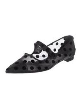 Manolo Blahnik Campari Grosgrain-Trimmed Flocked Mesh Ballet Flats EU 40 /US 9.5